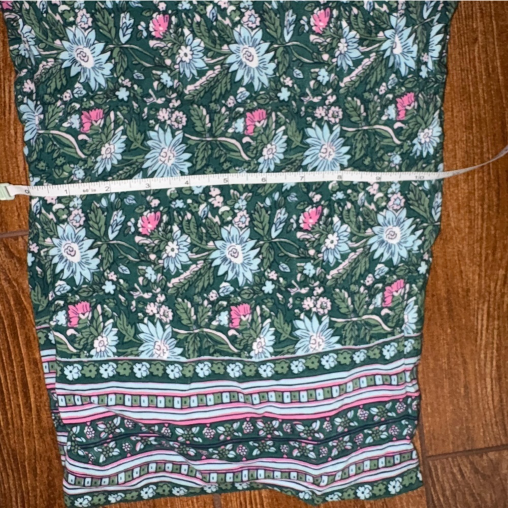 Talbots Teal and Pink Floral Wide Leg Pants - Picture 6 of 8